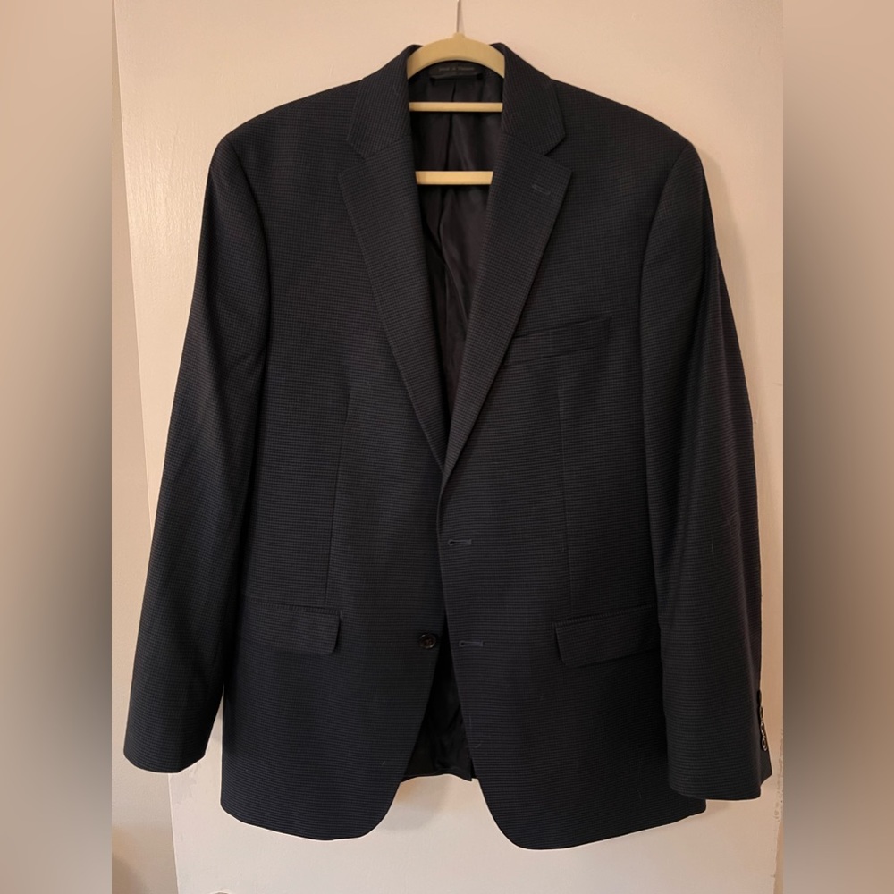 Men’s 42L Ralph Lauren Navy Houndstooth Blazer / Sport Jacket